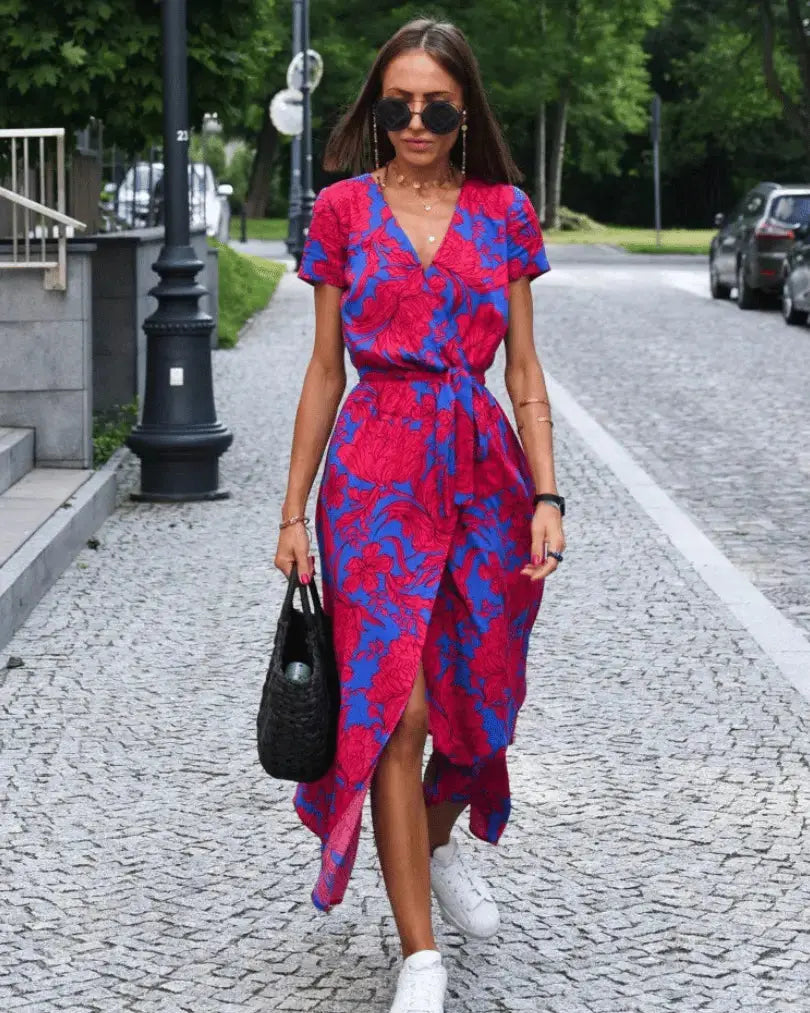 Women's Fashionable Printed Beach Dress AtelierDress