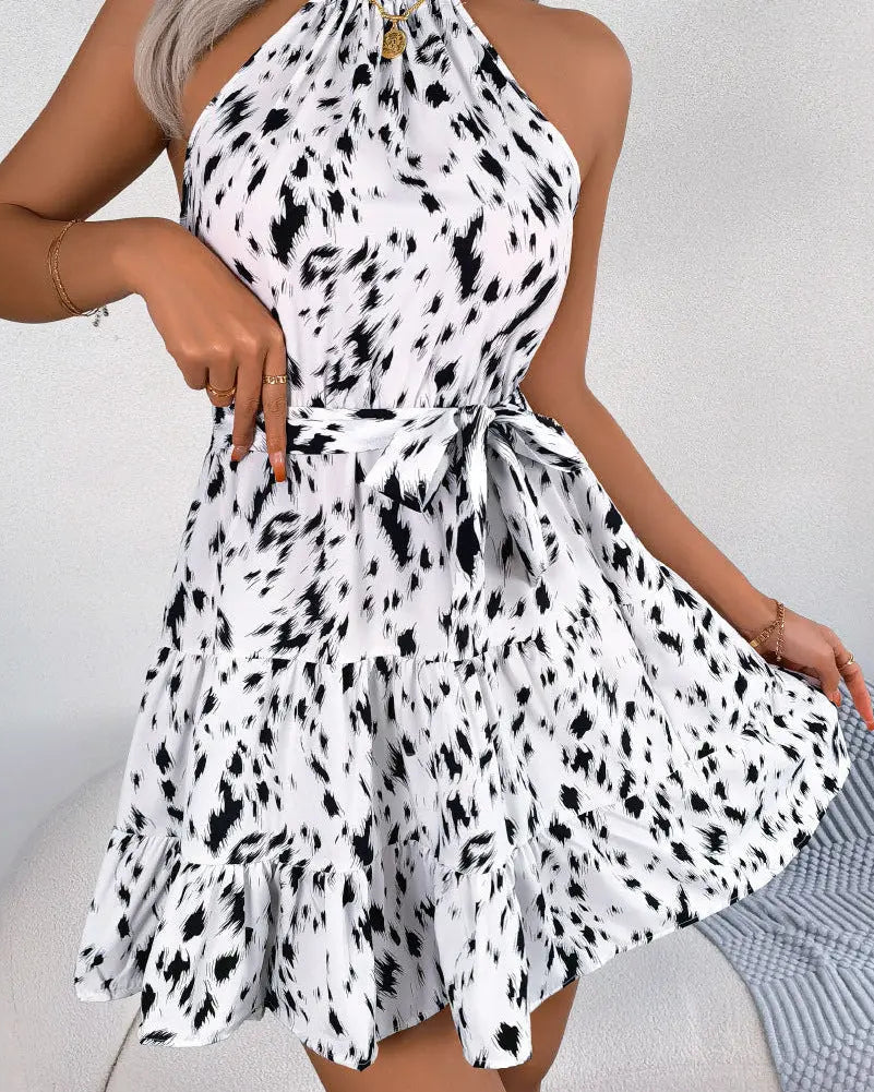 Luipaardprint Jurk met Ruches AtelierDress