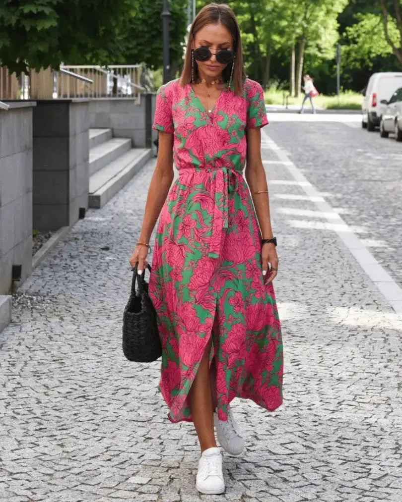 Women's Fashionable Printed Beach Dress AtelierDress