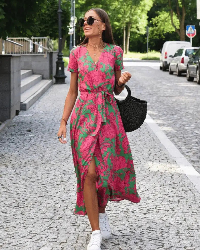 Women's Fashionable Printed Beach Dress AtelierDress