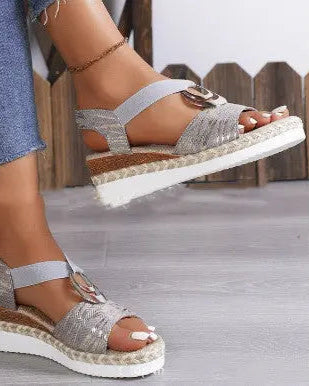 Leren Orthopedische Sandalen Dames met Chunky Zool en Verstelbare Bandjes AtelierDress