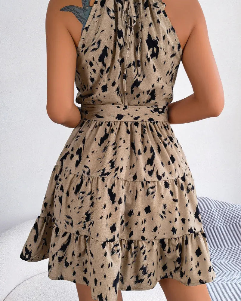 Luipaardprint Jurk met Ruches AtelierDress