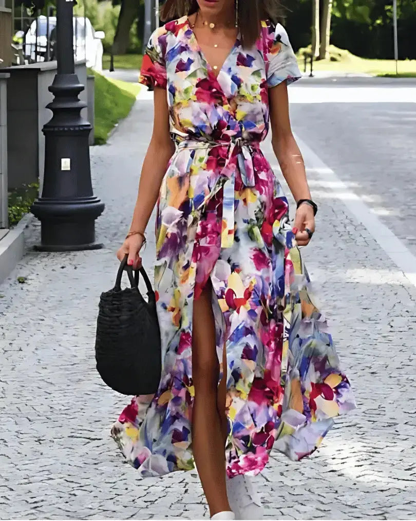 Women's Fashionable Printed Beach Dress AtelierDress