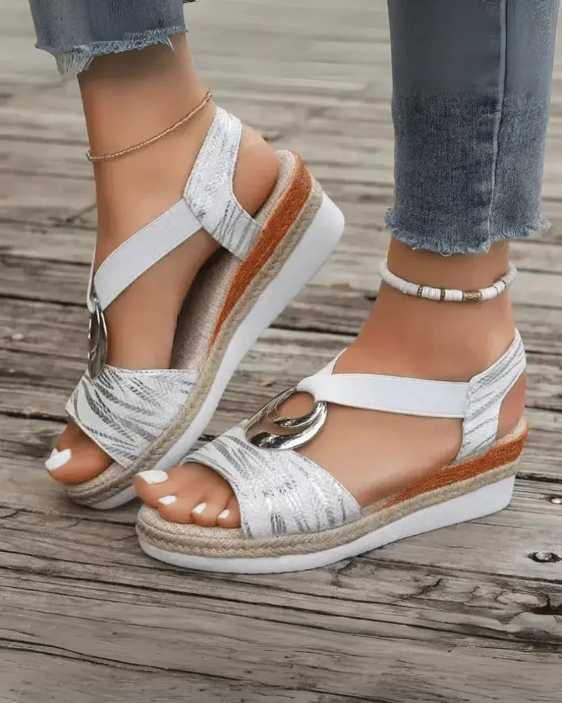 Leren Orthopedische Sandalen Dames met Chunky Zool en Verstelbare Bandjes AtelierDress