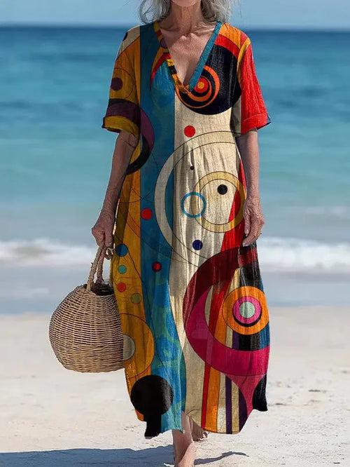 Vrolijke Print Jurk: Losvallend & Comfortabel AtelierDress